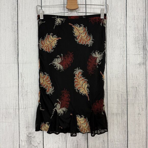 Express Women's XS Black Artsy Stretch Knit Fully Lined Flirty Hem Skirt - Picture 1 of 5